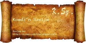Komán Szelim névjegykártya
